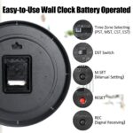 Geevon 14 Inch Atomic Analog Wall Clock, Sets Automatically Wall Clock Battery Operated, Easy to Read Atomic Clock for Kitchen/School/Classroom/Living Room