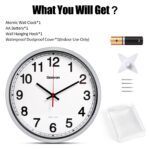 Geevon 14 Inch Atomic Analog Wall Clock, Sets Automatically Wall Clock Battery Operated, Easy to Read Atomic Clock for Kitchen/School/Classroom/Living Room